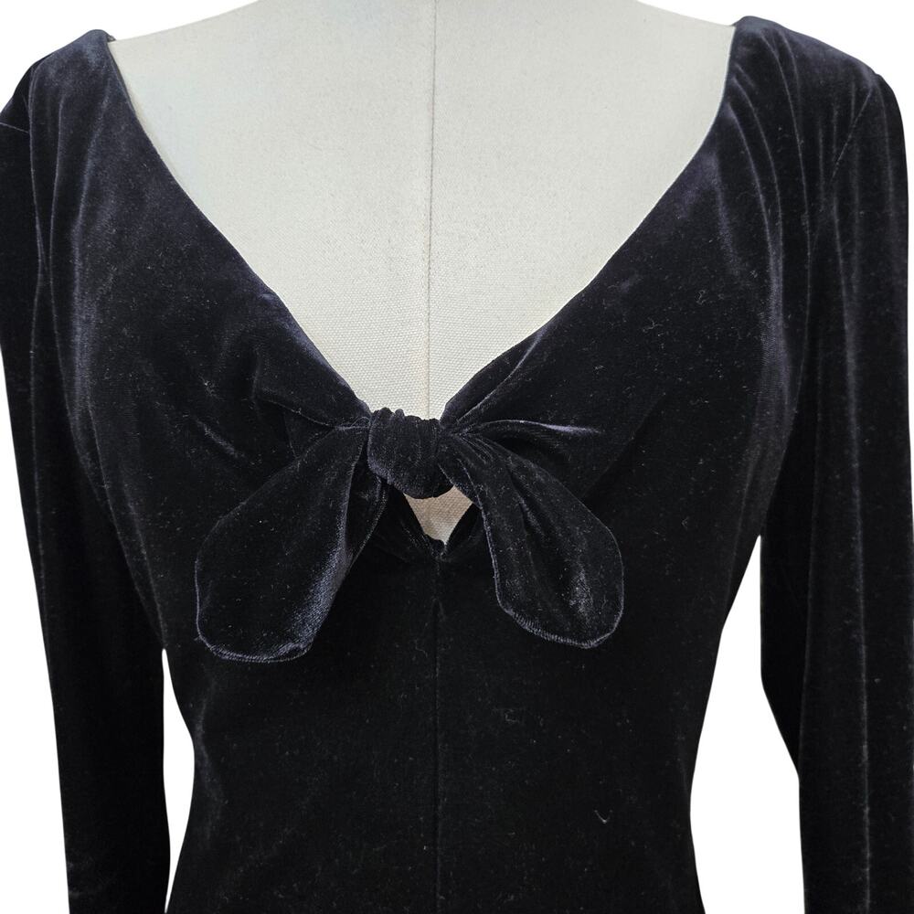 David Meister Womens Vtg 90s Whimsigoth Vamp Glam Velvet Sweetheart Midi Dress 4